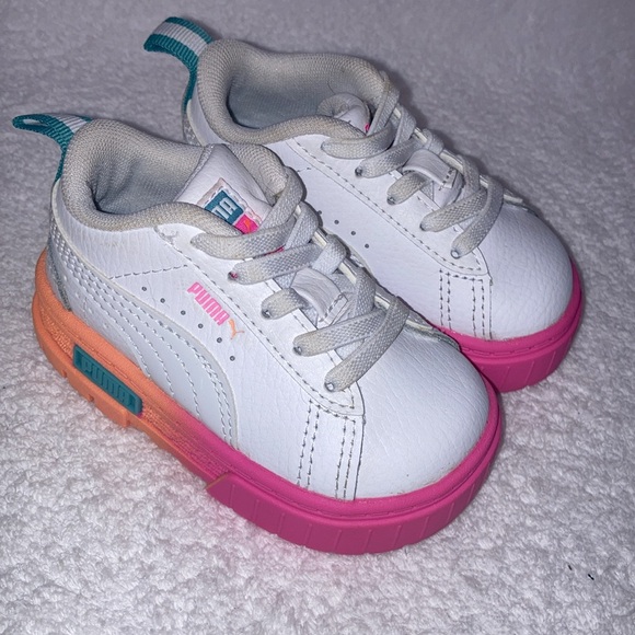 Puma Mayze Daybreak Ac Shoes, Toddler Puma White/Luminous Pink 5c - Picture 3 of 8